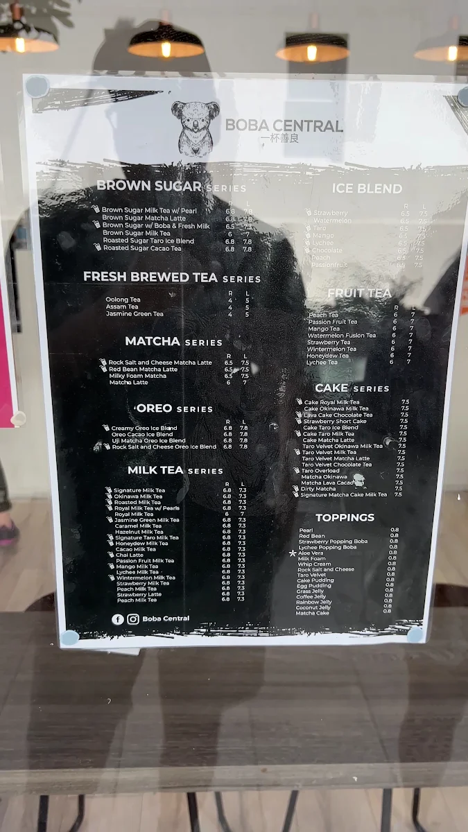 Menu, Boba Central