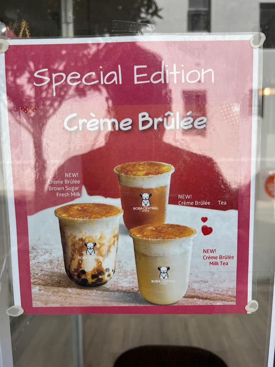 Menu, Boba Central