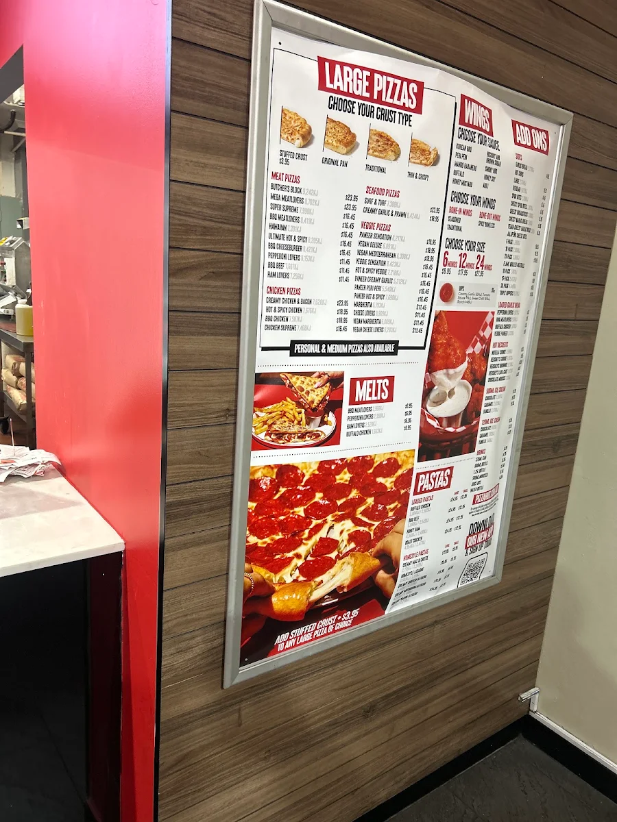 Menu, Pizza Hut Liverpool