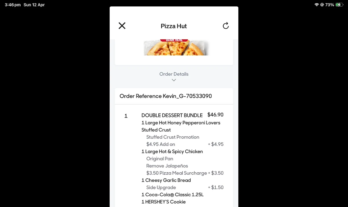 Menu, Pizza Hut Liverpool