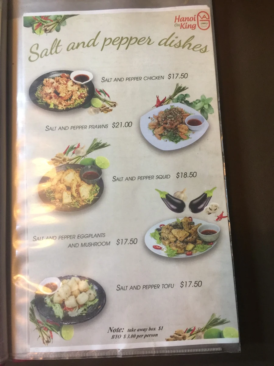 Menu, Hanoi on King Newtown