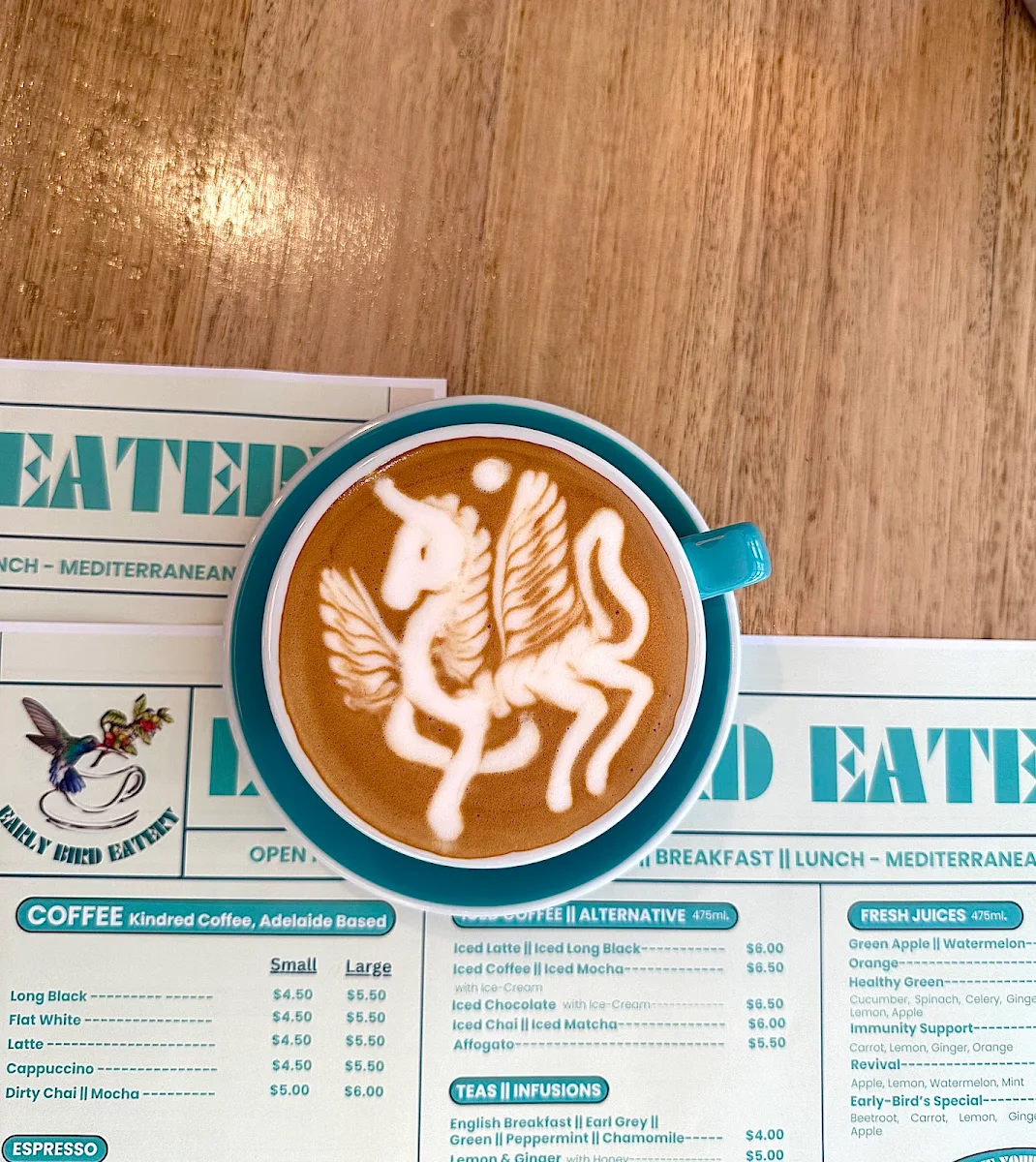Menu, Early Bird Eatery & Specialty Coffee