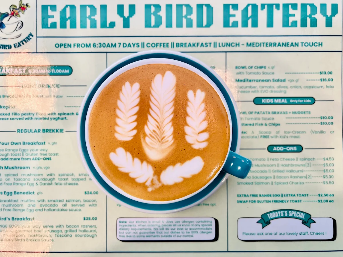 Menu, Early Bird Eatery & Specialty Coffee