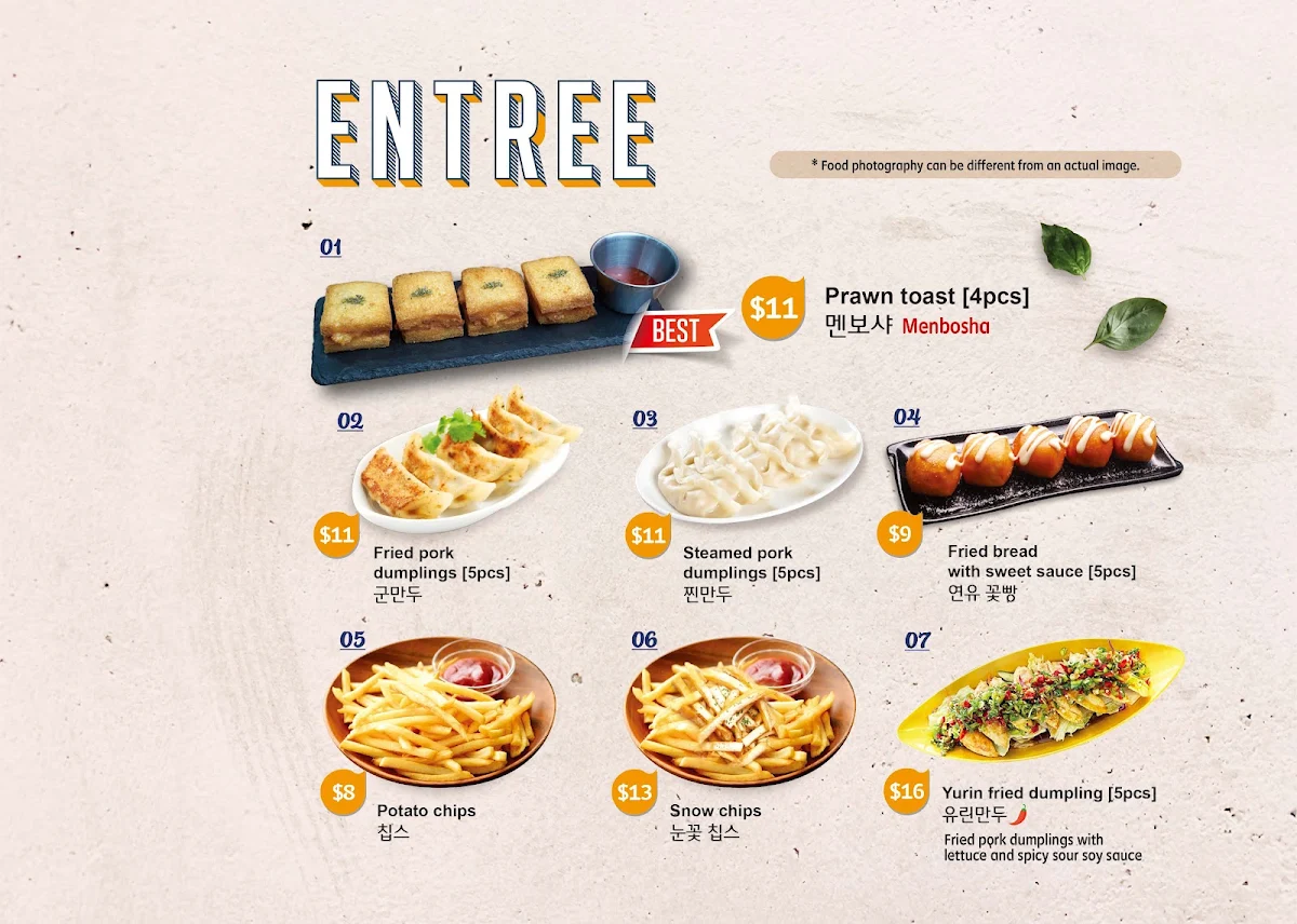 Menu, Chois Kitchen 최가네