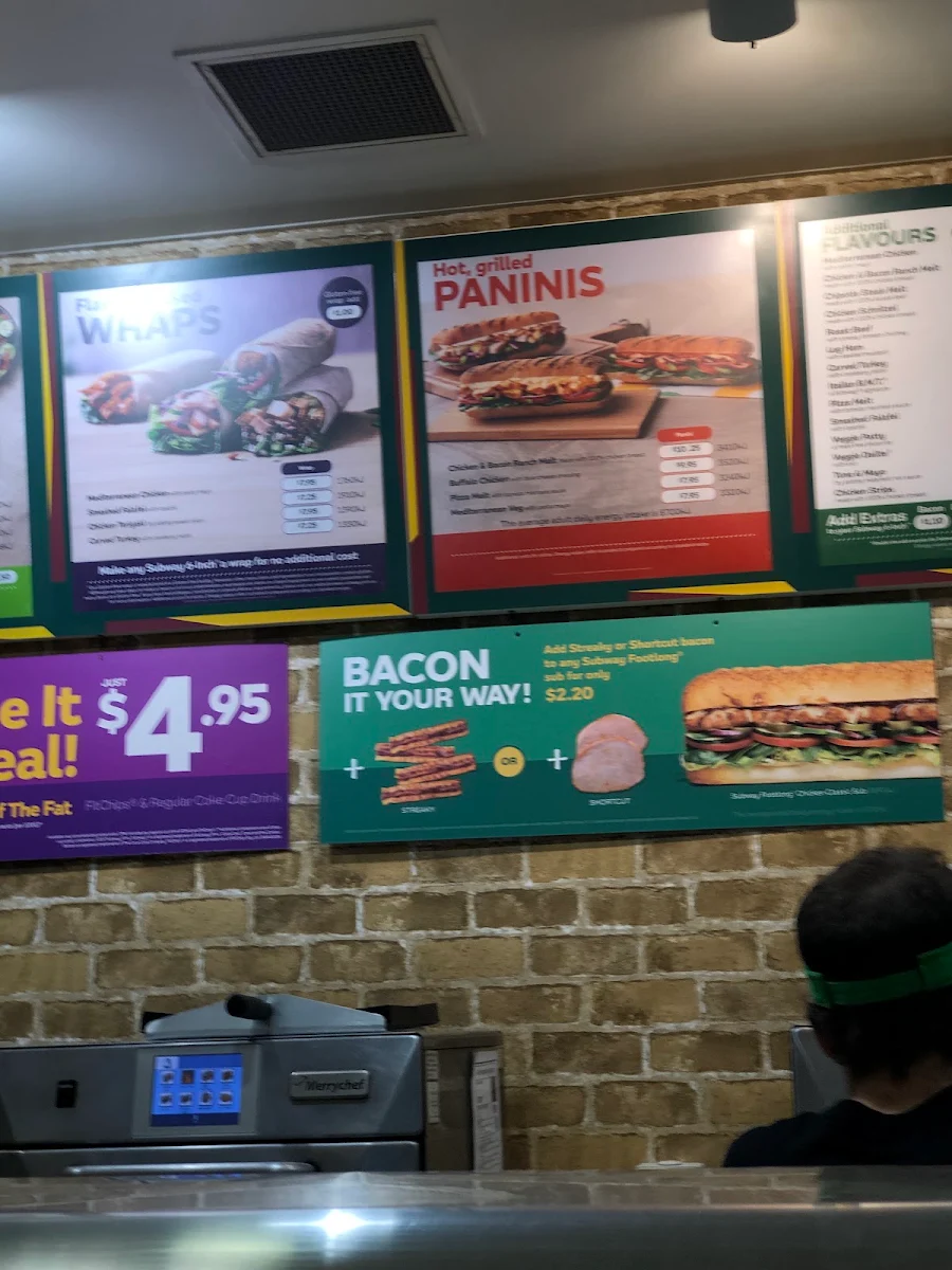 Menu, Subway