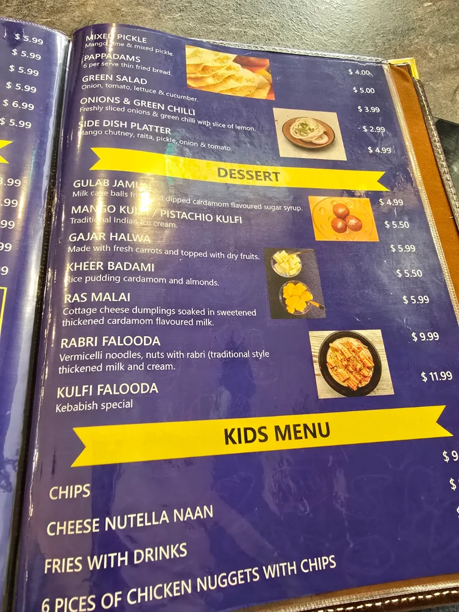 Menu, Kababish Restaurant
