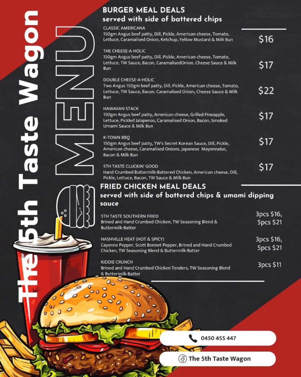 Menu, EzyEats Street Food Sunbury