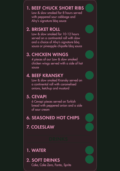 Menu, EzyEats Street Food Sunbury