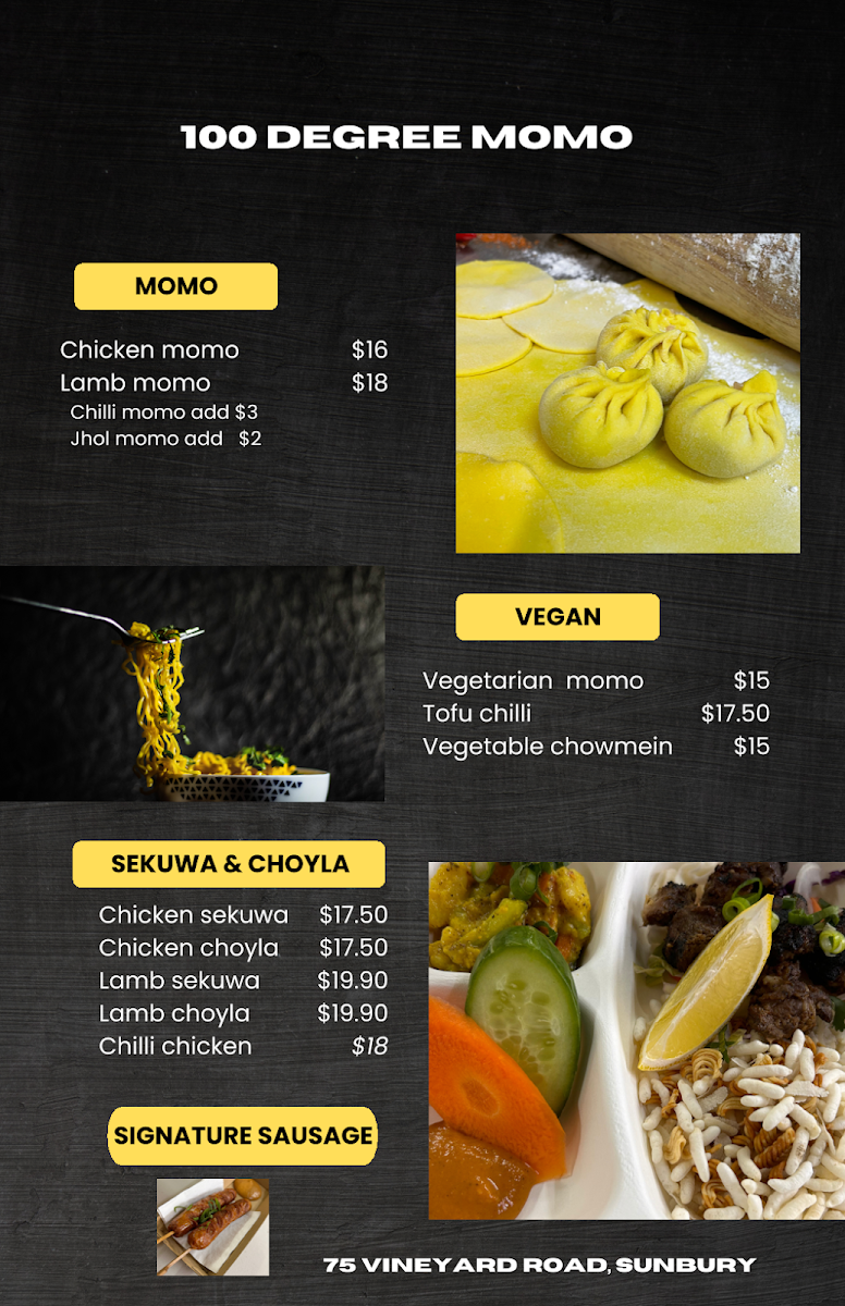 Menu, EzyEats Street Food Sunbury