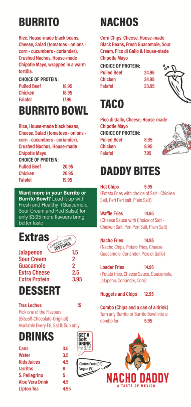 Menu, EzyEats Street Food Sunbury