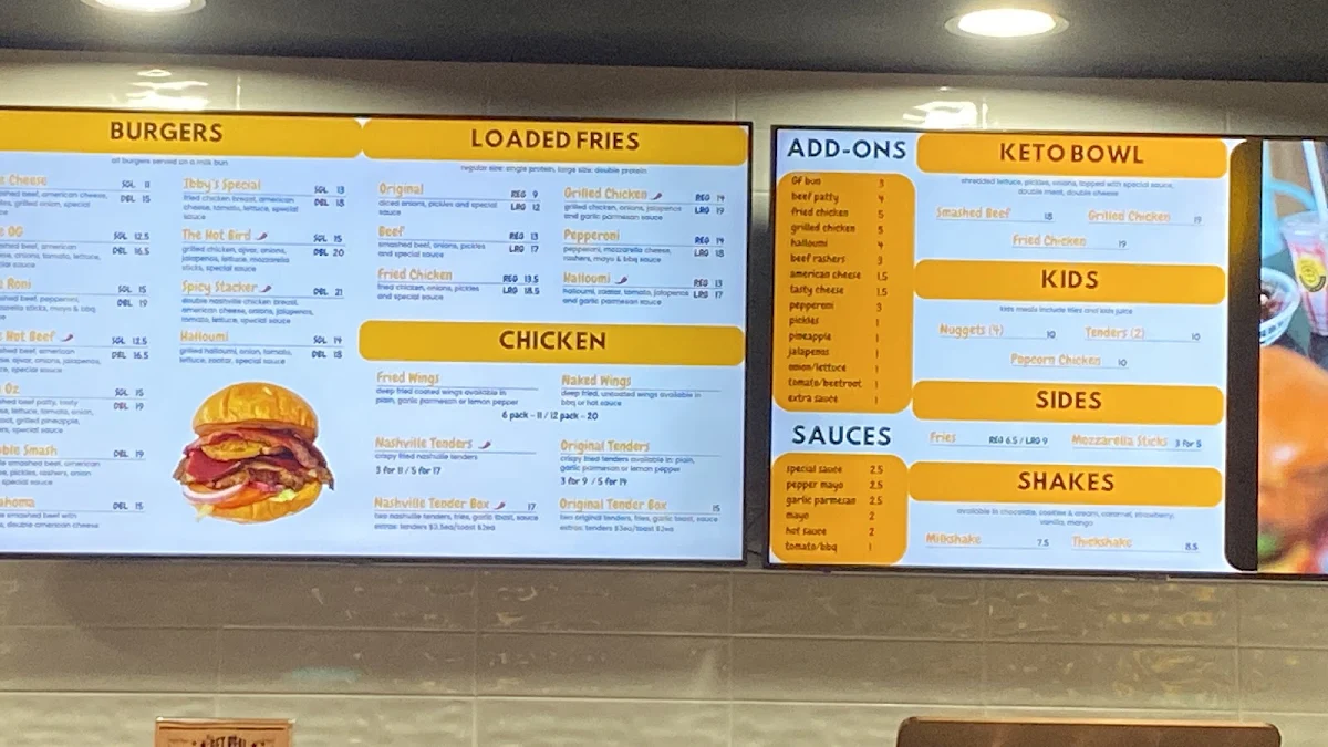Menu, Ibby’s Burgers & Shakes