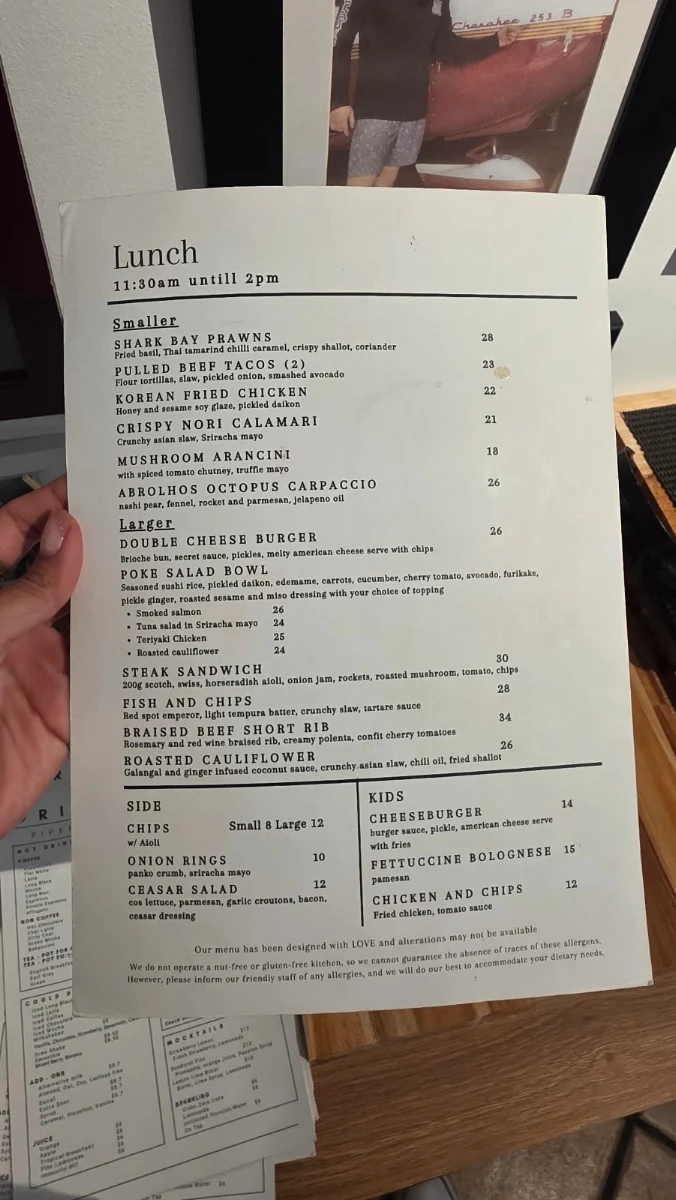 Menu, Jambinu- Formally Piper Lane Cafe