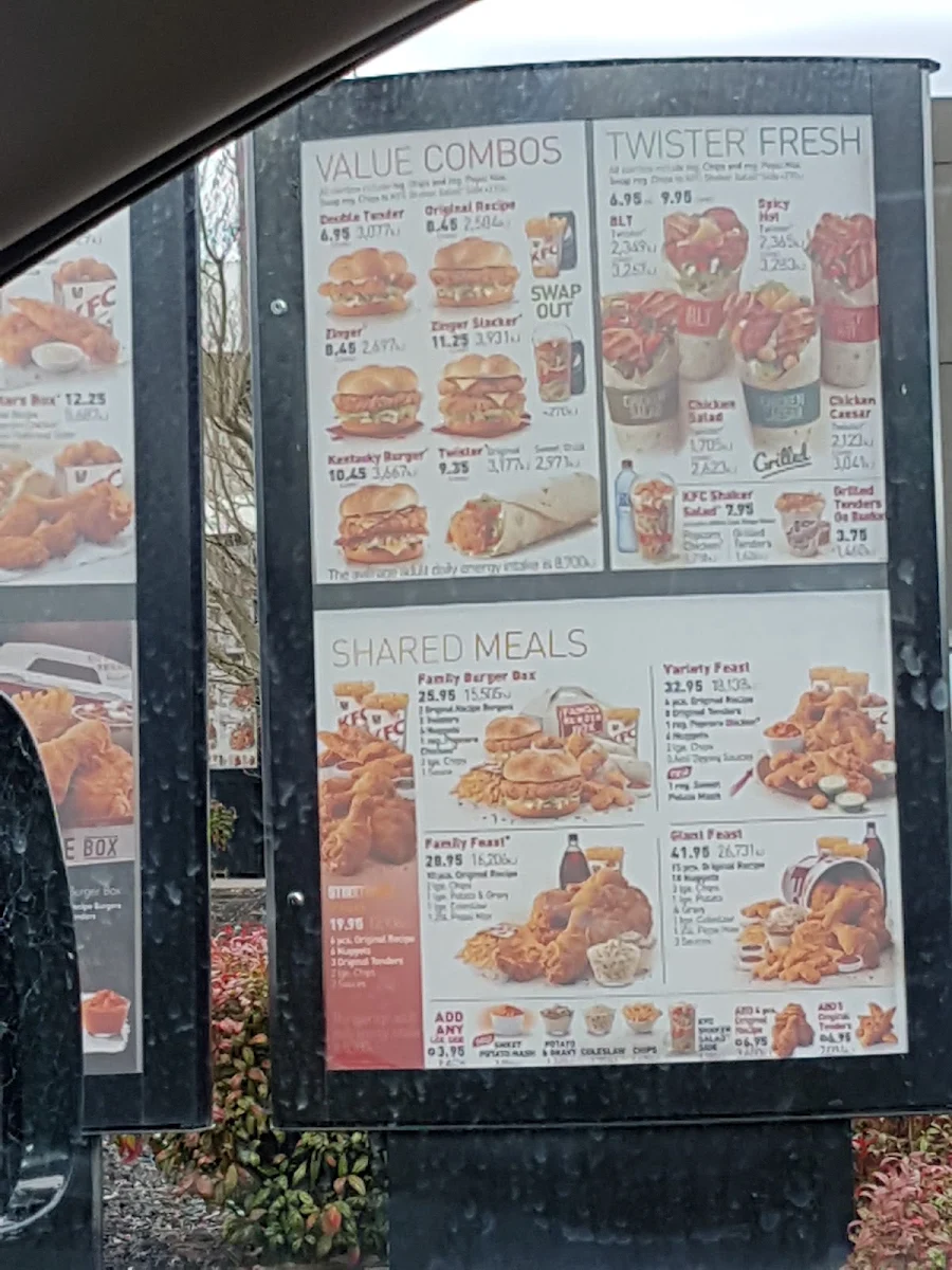 Menu, KFC Fawkner