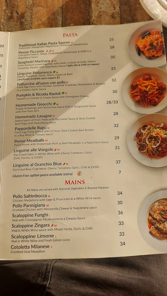 Menu, Ischia on Beaufort