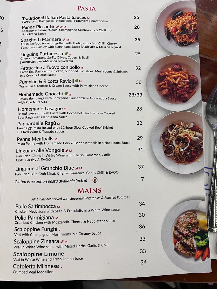 Menu, Ischia on Beaufort