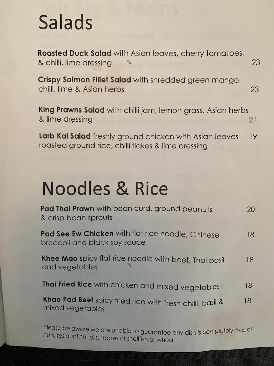 Menu, The Sussex Hotel
