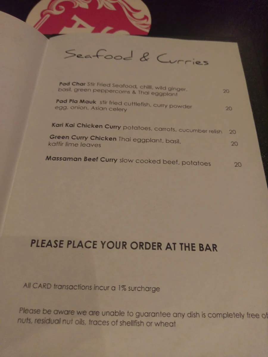 Menu, The Sussex Hotel