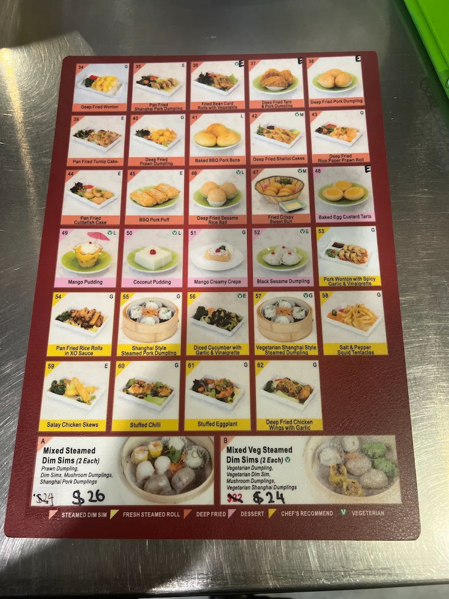 Menu, Enjoy Inn Hamilton