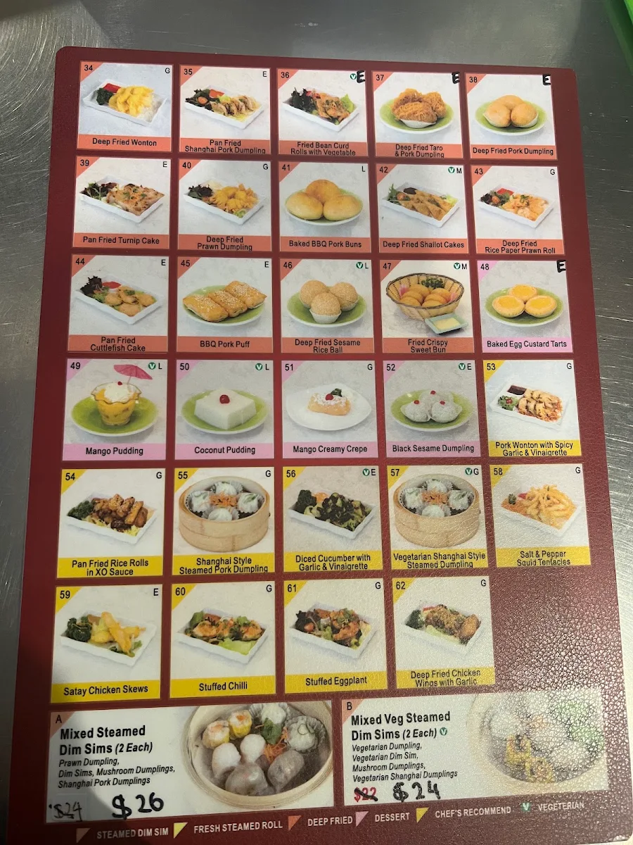 Menu, Enjoy Inn Hamilton