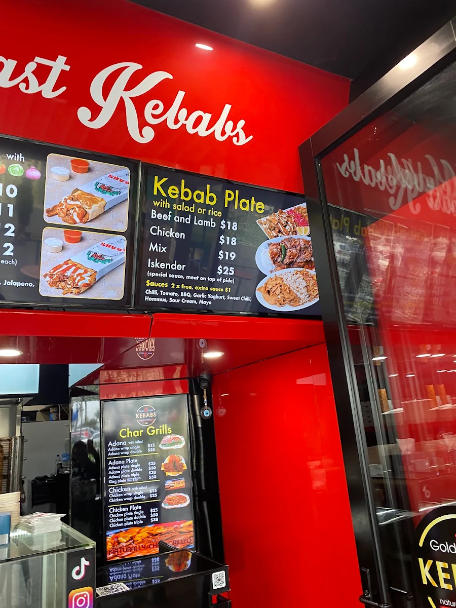 Menu, Gold Coast Kebabs