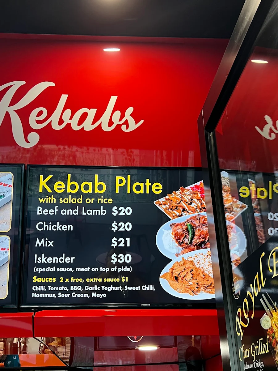 Menu, Gold Coast Kebabs