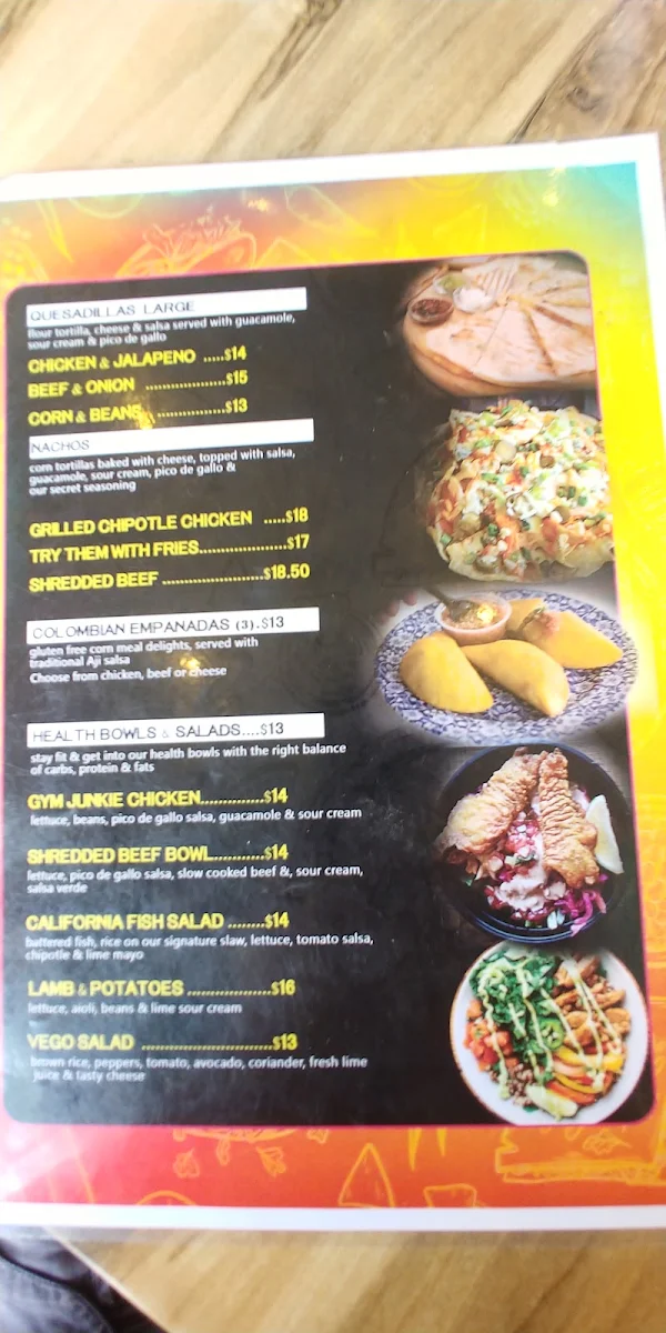 Menu, Pablo's Kitchen Catering