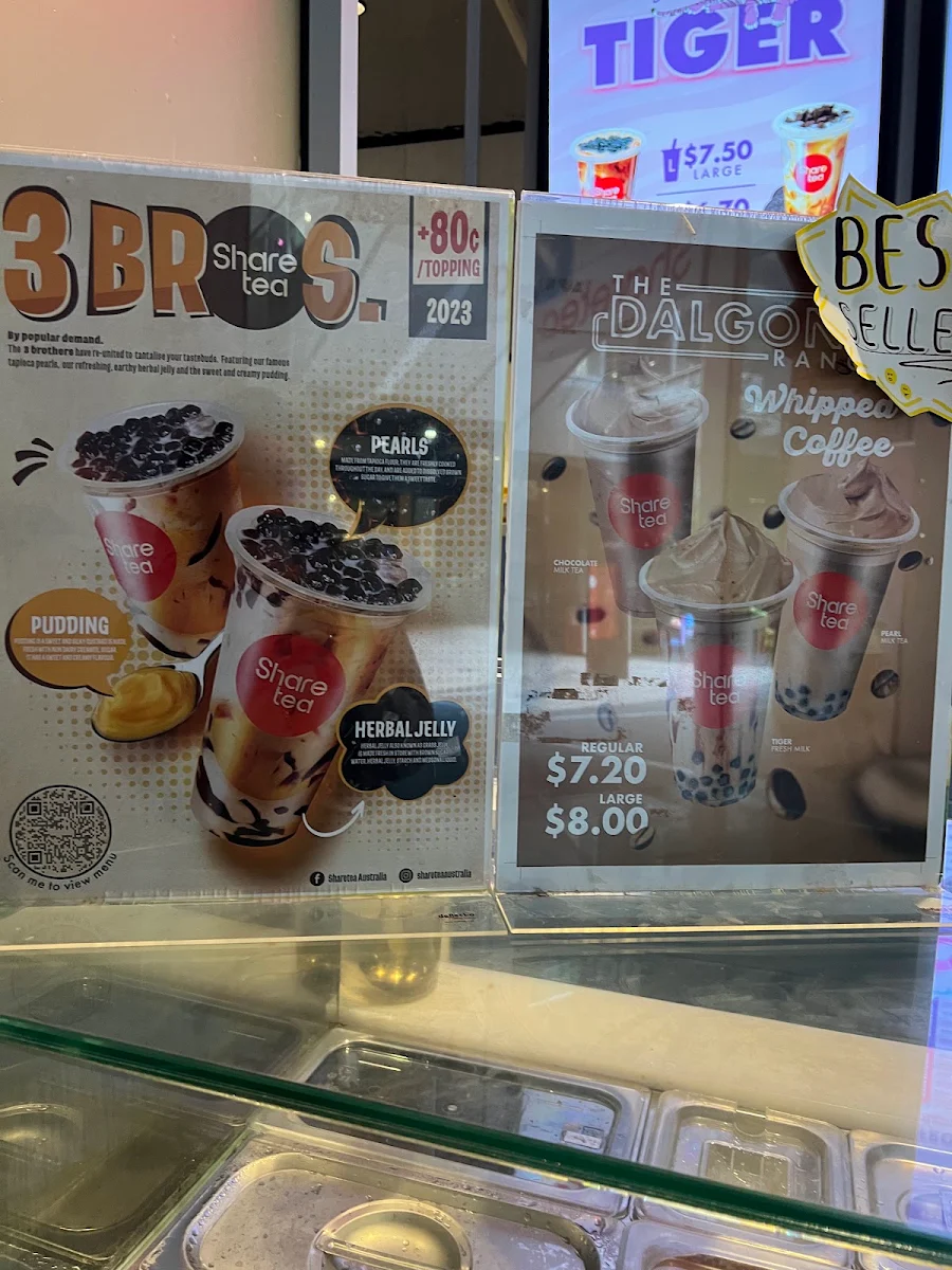 Menu, Sharetea Top Ryde