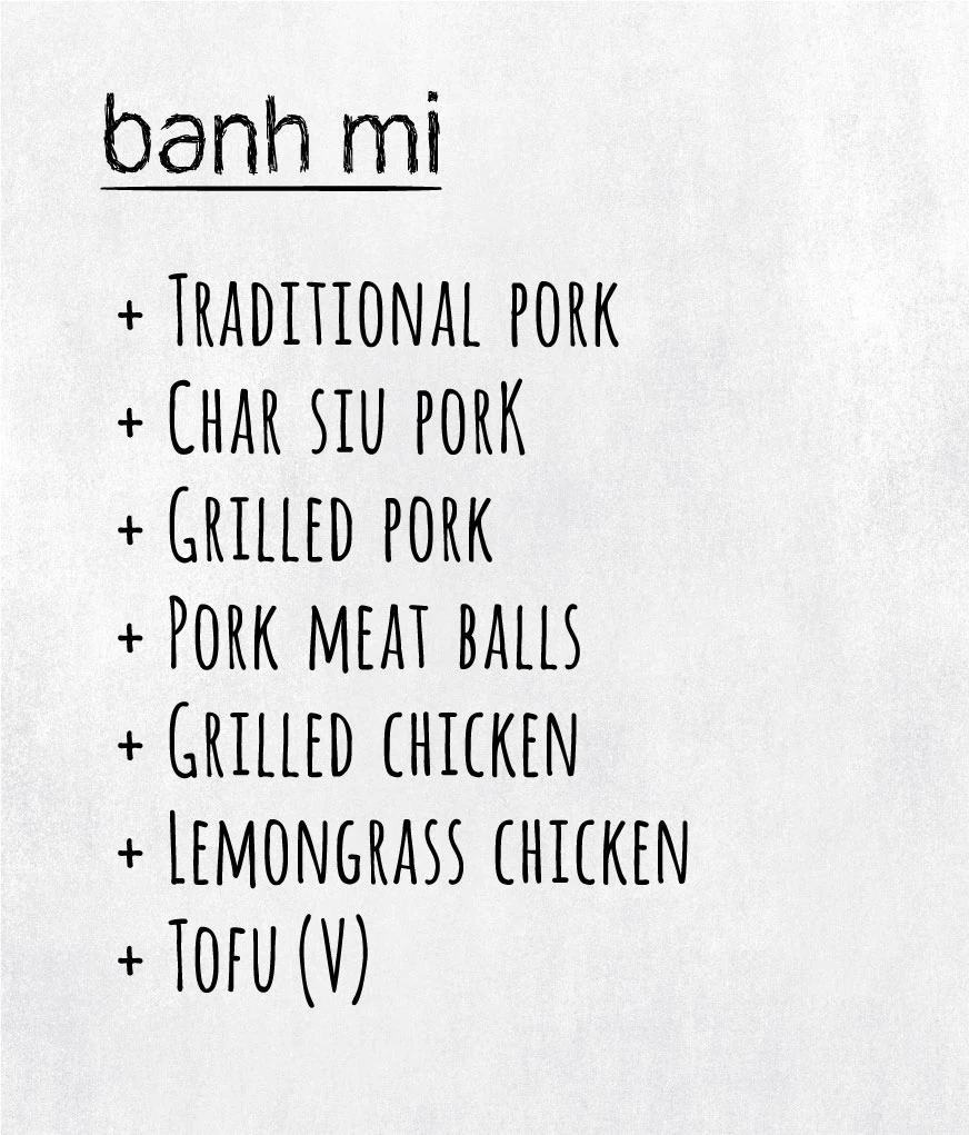 Menu, The Banh Mi House Brassall