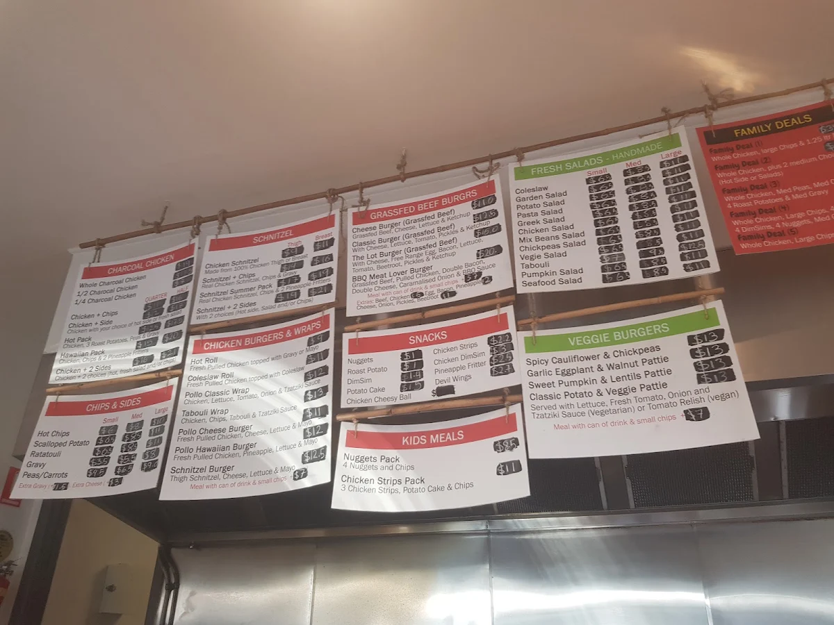 Menu, Don Pollo Plus Charcoal Chicken & Burgers