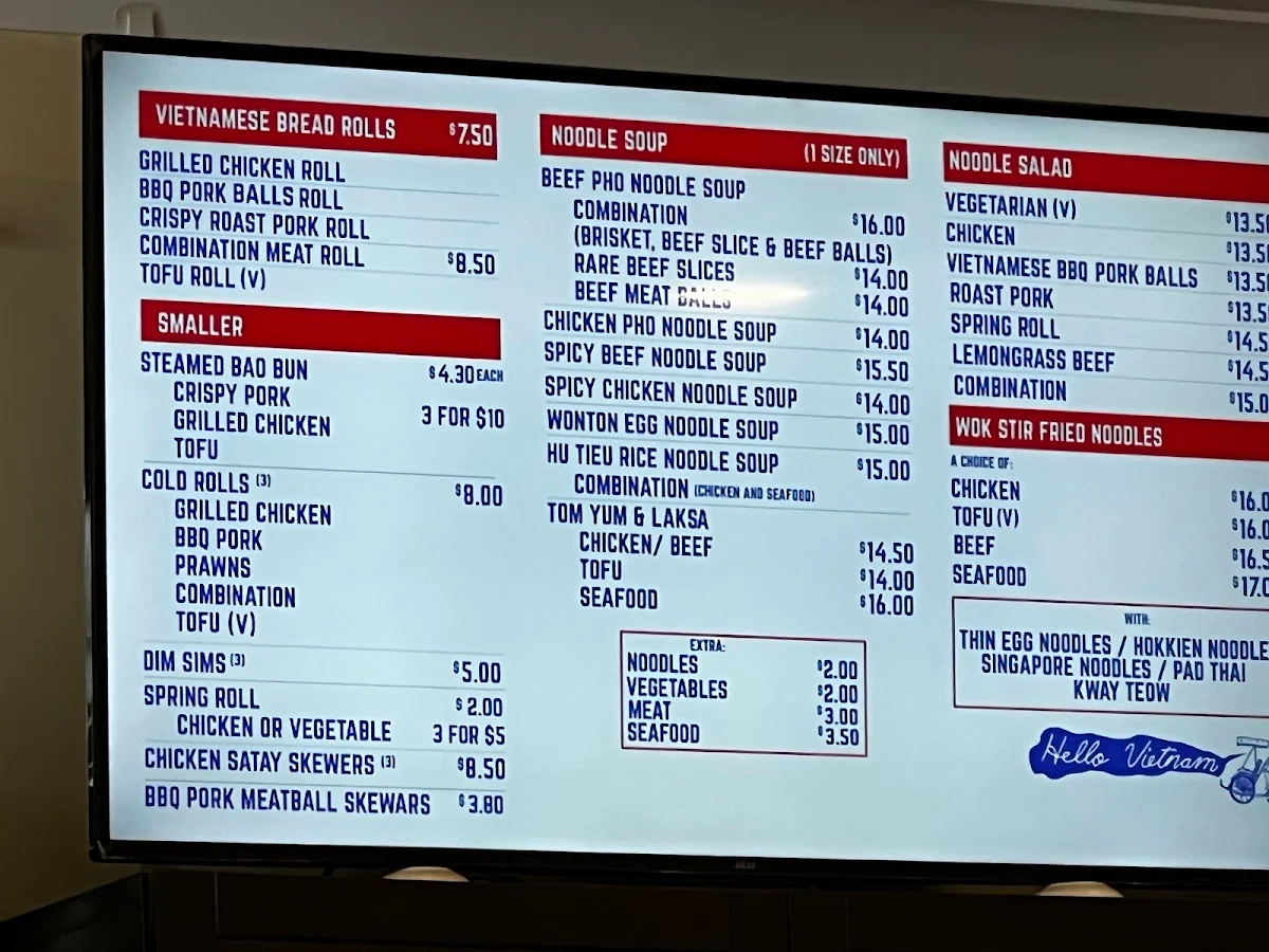 Menu, Woodville Bun Mee