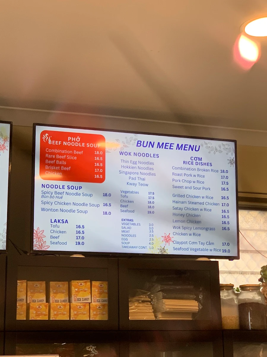 Menu, Woodville Bun Mee