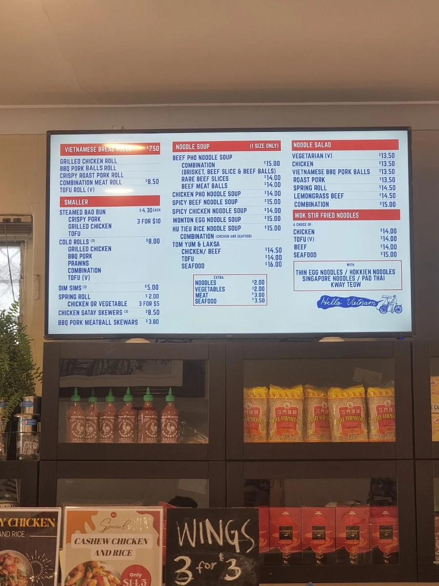 Menu, Woodville Bun Mee
