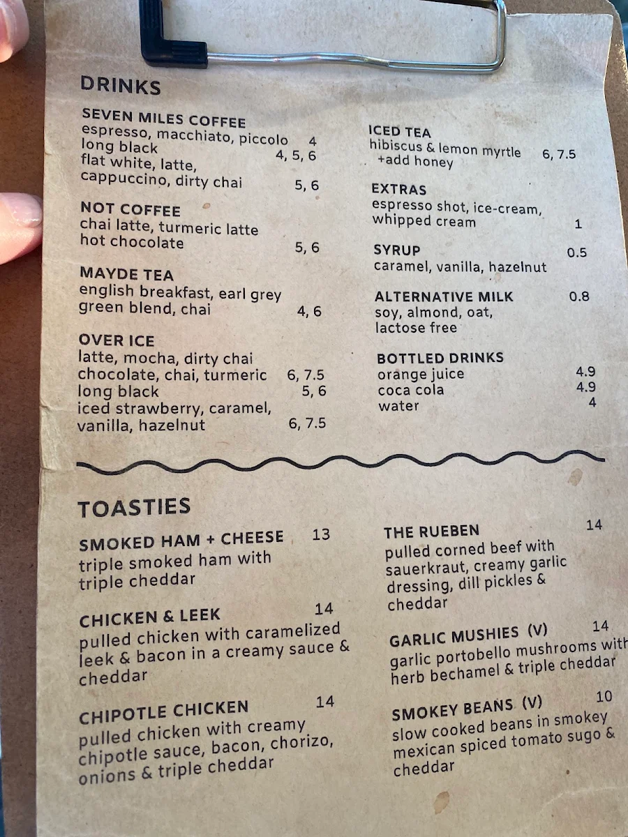 Menu, The Black Russian Caravan Bar