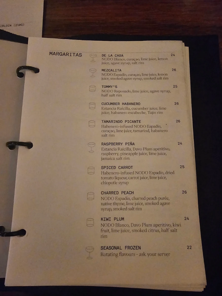 Menu, Mesa Verde