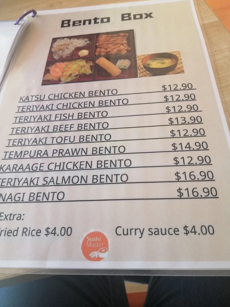 Menu, Sushi Master