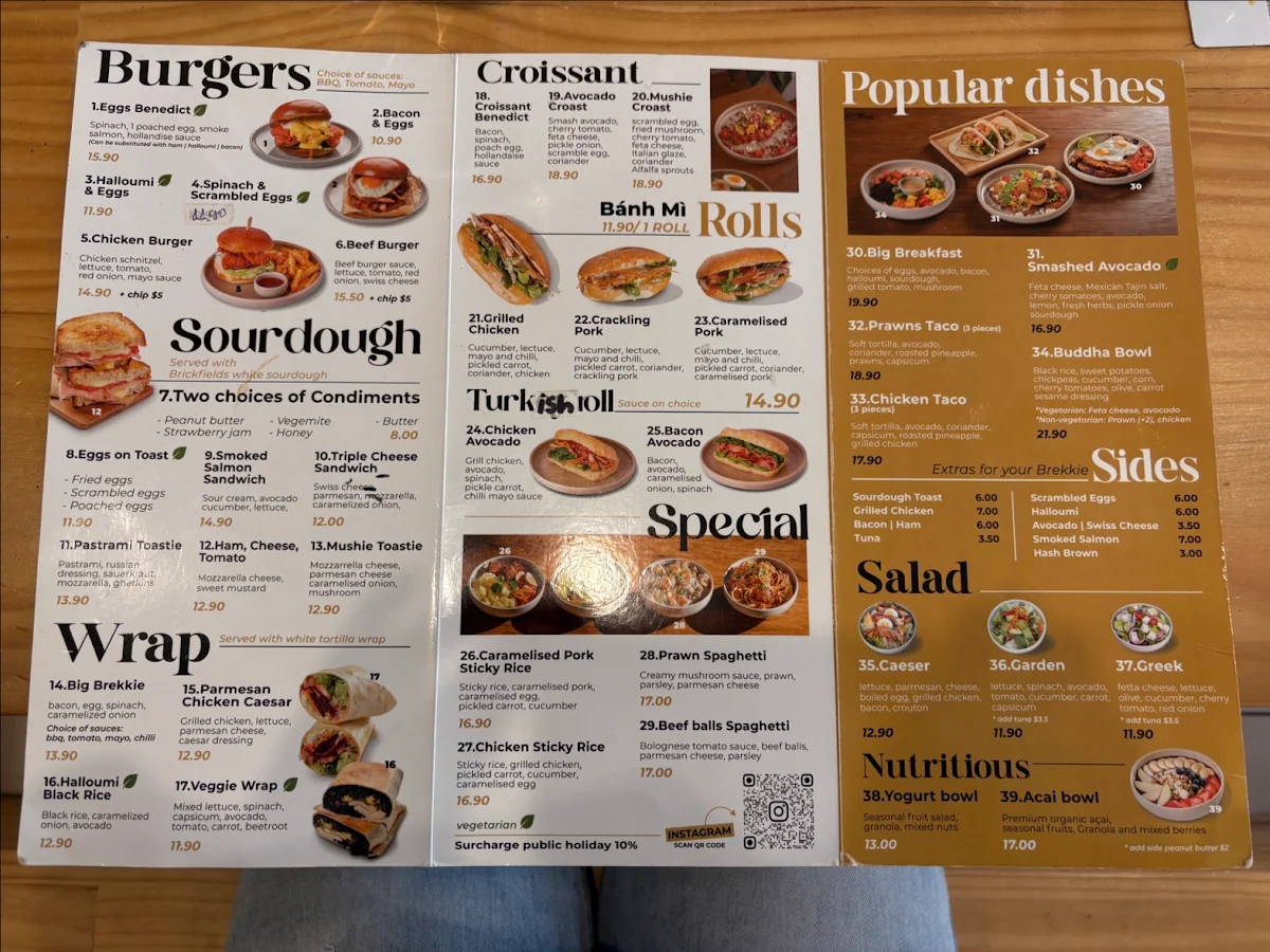 Menu, Reborn Cafe Burwood
