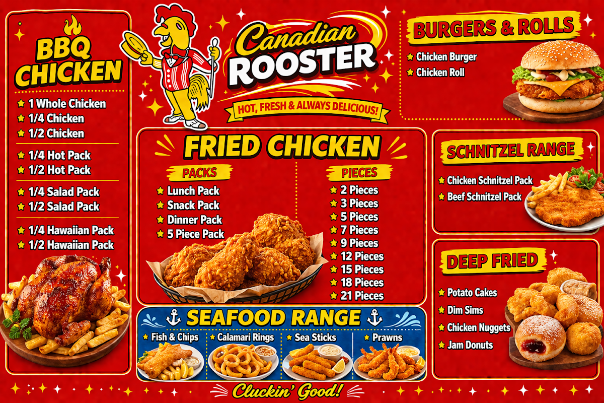 Menu, Canadian Rooster