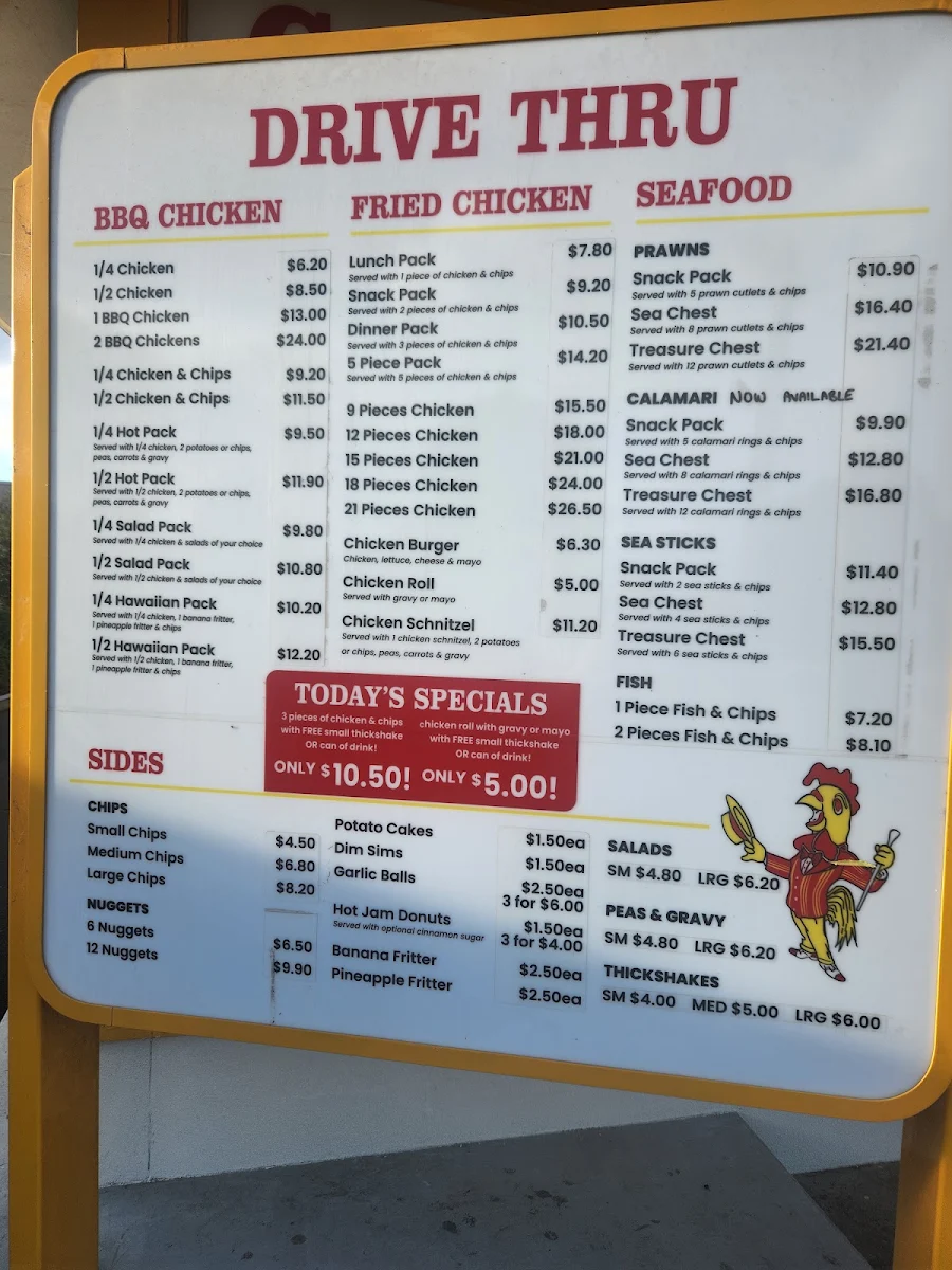 Menu, Canadian Rooster
