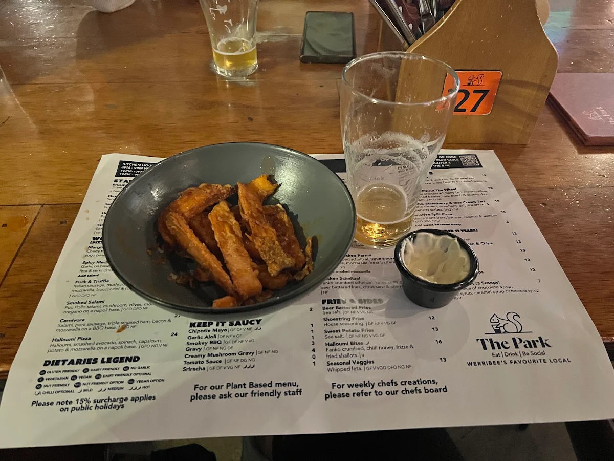 Menu, The Park Hotel Werribee