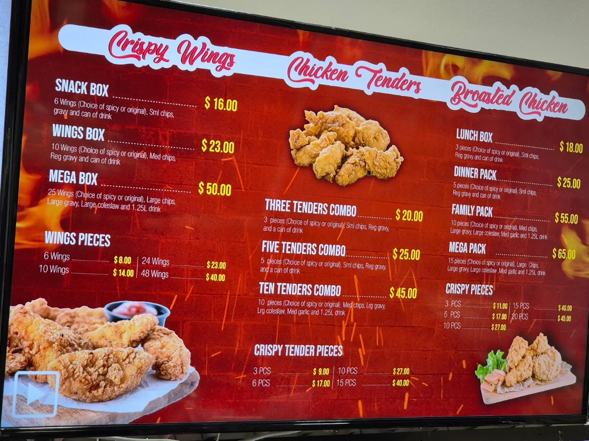 Menu, Miami Pizza