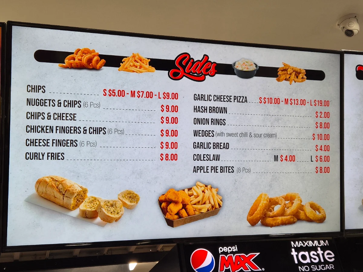 Menu, Miami Pizza
