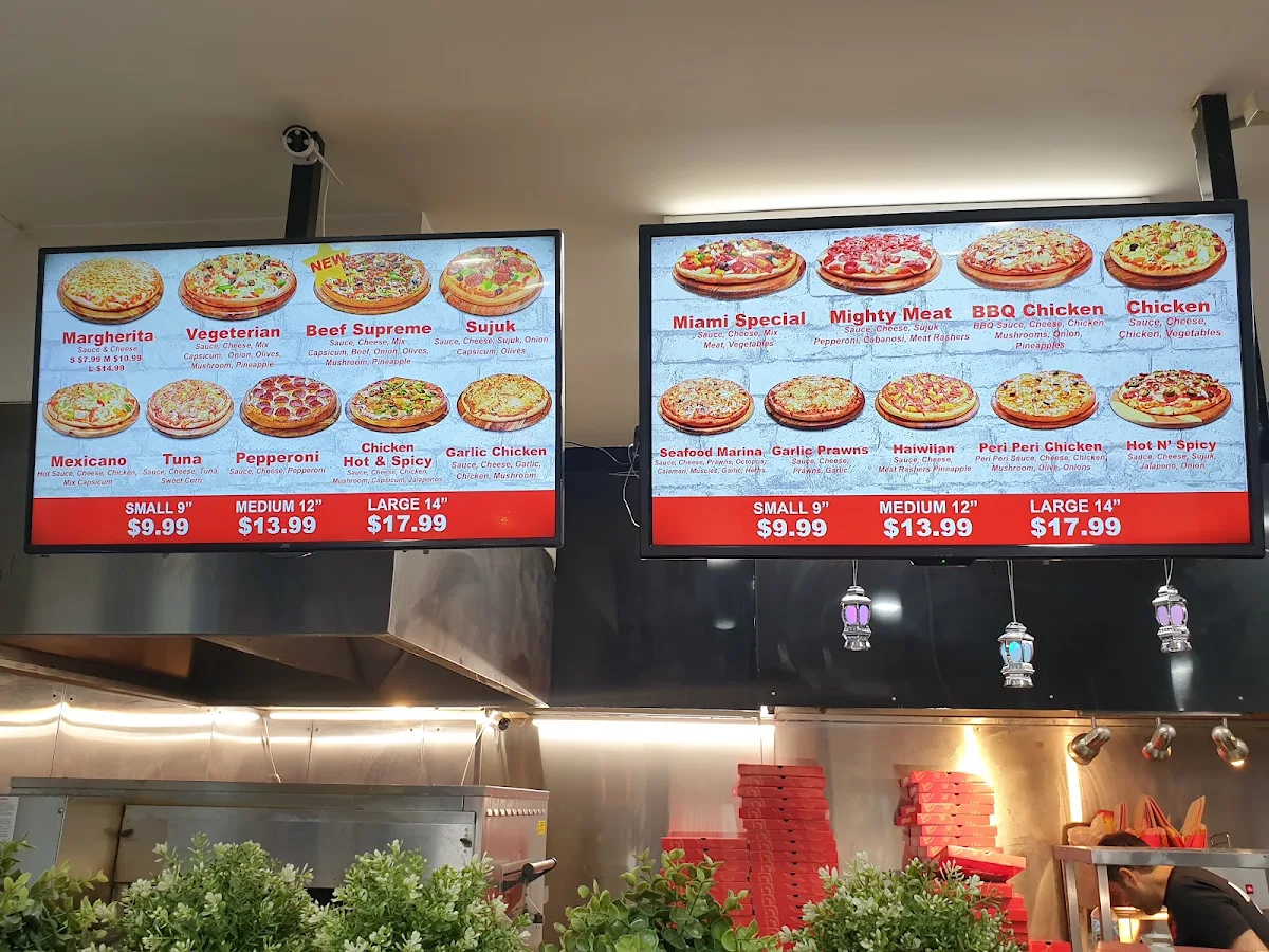 Menu, Miami Pizza