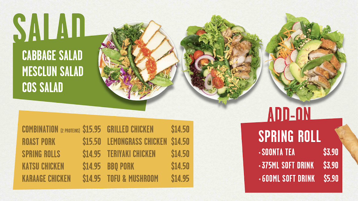 Menu, Soonta Rundle Mall Plaza
