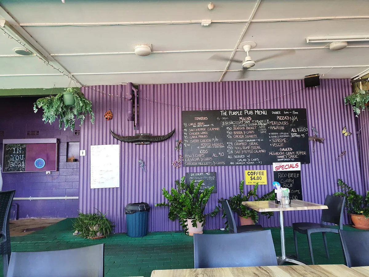 Menu, Purple Pub Brolga Palms Motel