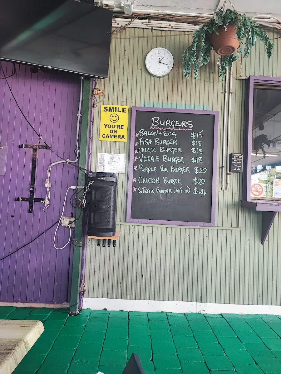 Menu, Purple Pub Brolga Palms Motel