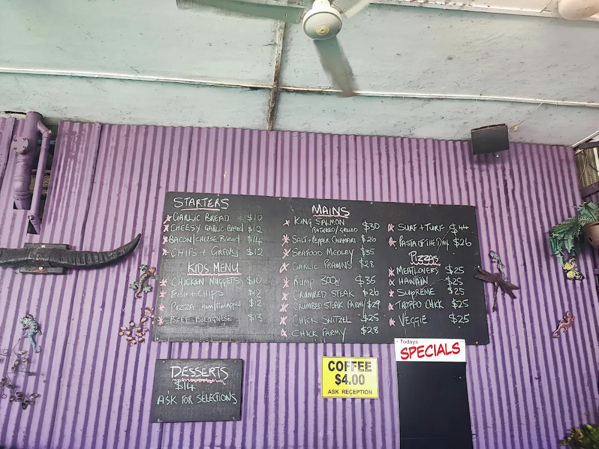 Menu, Purple Pub Brolga Palms Motel