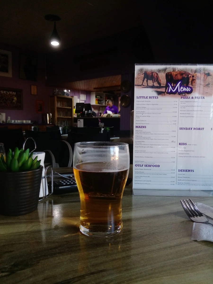Menu, Purple Pub Brolga Palms Motel