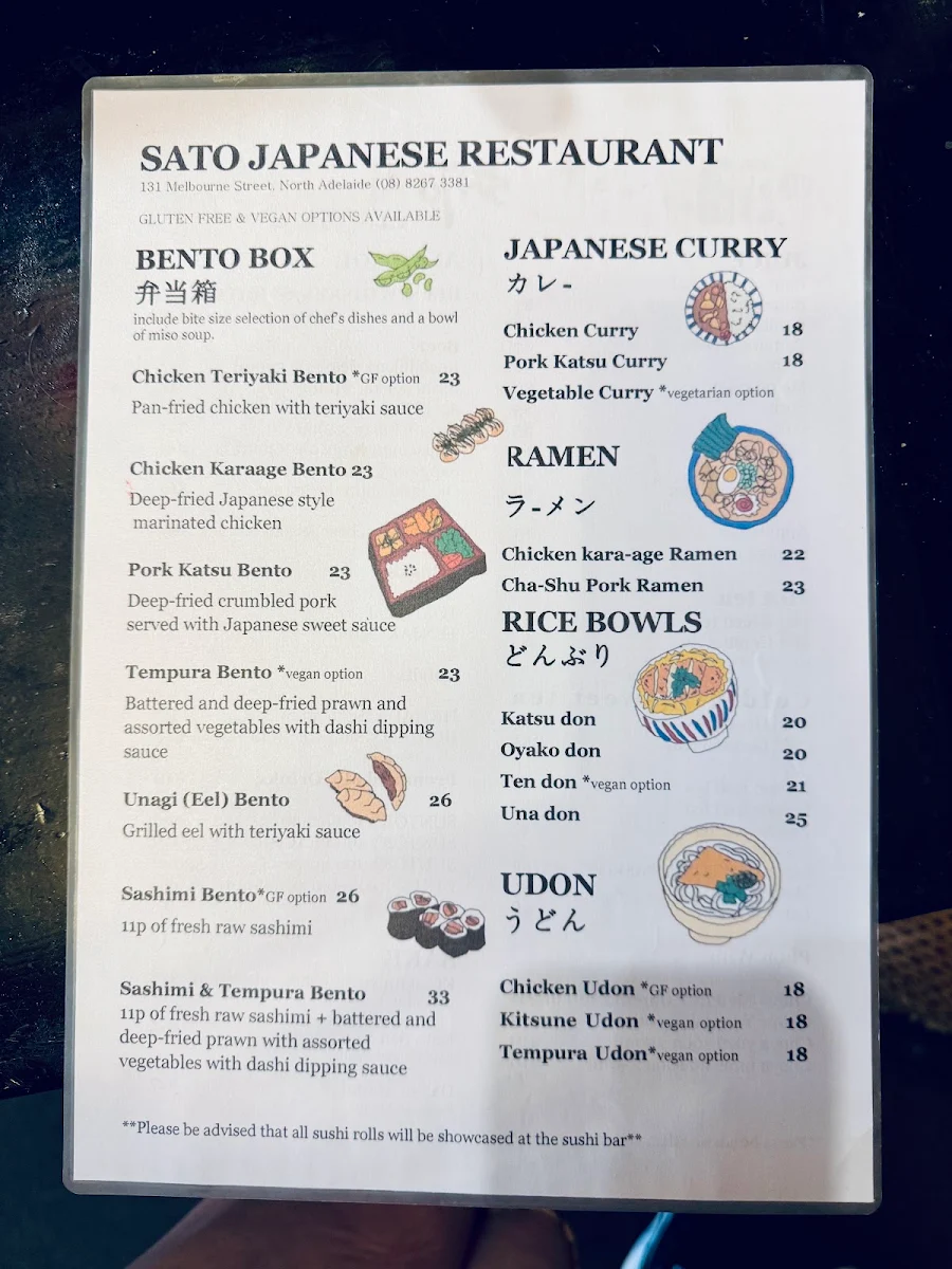 Menu, Sato