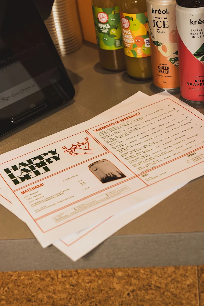 Menu, Happy Larry Deli