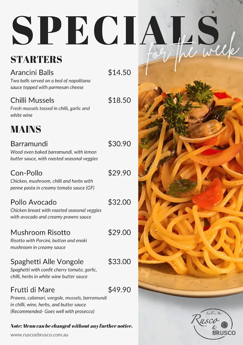 Menu, Rusco and Brusco